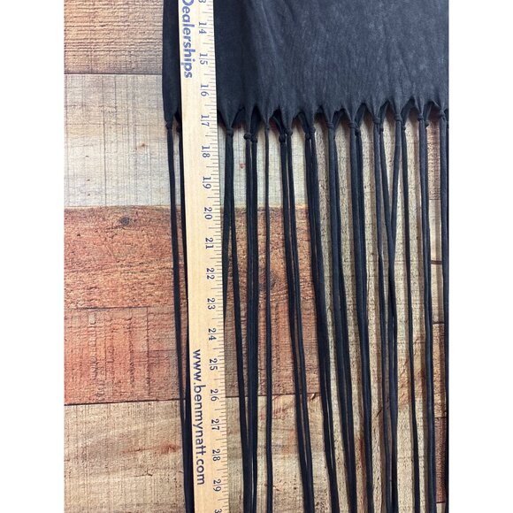 Black Fringe Mini Skirt With Long Tassels S - Picture 3 of 7